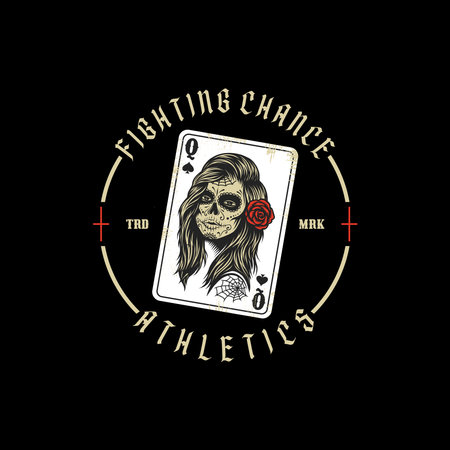 playing card illustration design for t-shirt and jacket screen printingのイラスト素材