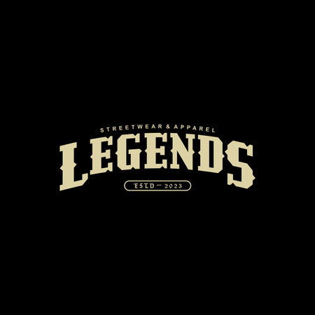 text legends design for t-shirt and jacket screen printingのイラスト素材