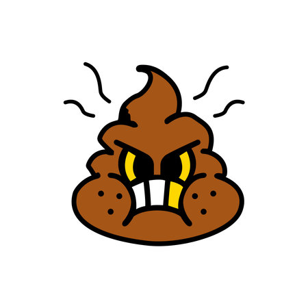 Cute cartoon poop emoji. Vector illustration on a white background.のイラスト素材