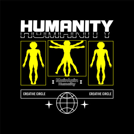 Human-Centric Streetwear Vector Designs for Clothing Printingのイラスト素材
