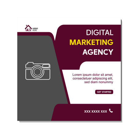 Digital marketing agency brochure design template. Editable vector illustration.のイラスト素材