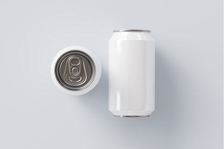 Aluminum soda can mockup isolated on white background. 3d renderingの写真素材