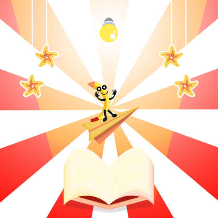 stationery character of color pencil. fit for school character. Vectorのイラスト素材