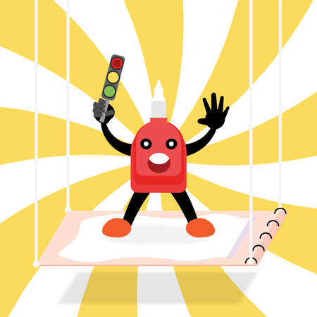 stationery character of correction fluid. fit for school character. Vectorのイラスト素材