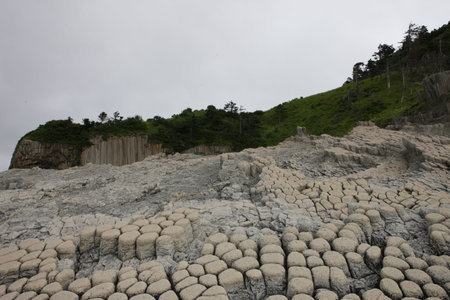 Kunasir Kurils islands Rocks Russiaの写真素材
