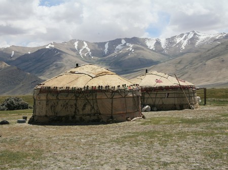 Pamir region Russian Federation Central Asia mountain landscapesの写真素材