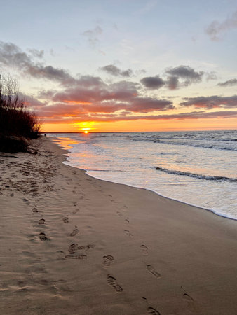 Baltic Sea autumn coast beach Bolderaja Riga Latvia