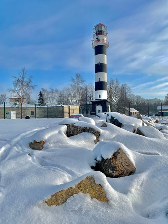 Baltic Sea winter coast beach Daugavgriva Latviaの写真素材