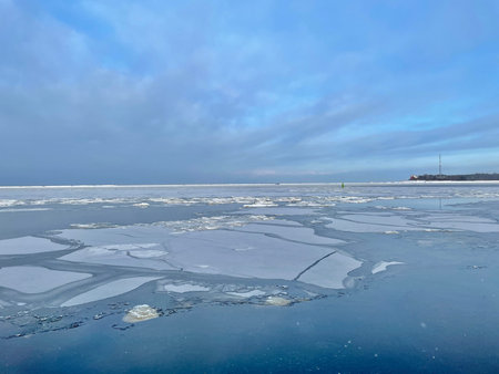 Baltic Sea winter coast beach Daugavgriva Latvia