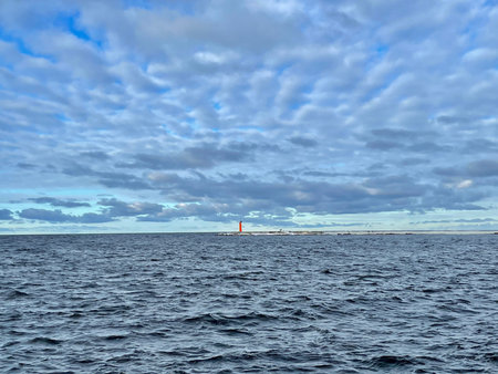 Baltic Sea winter coast beach Daugavgriva pier Latvia