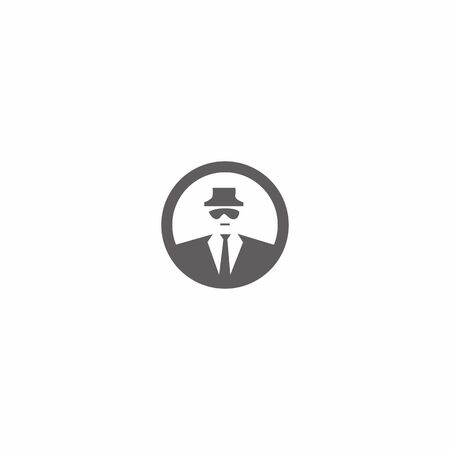 man wearing suit and sunglasses logo iconのイラスト素材