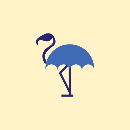 Flamingo anti rain icon.のイラスト素材