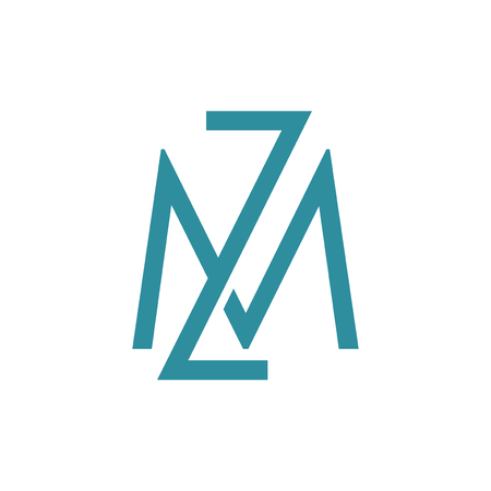 M Z Letter Logoのイラスト素材