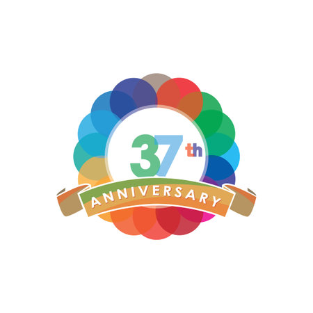 Thirty Seven Anniversary Logo Vectorのイラスト素材 イメージマート