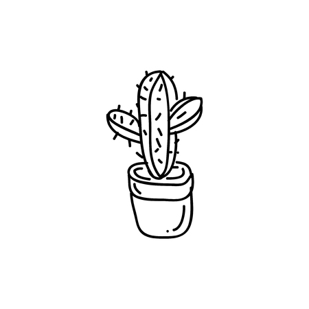 Cactus Logo Line Draw iconの写真素材