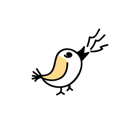 Bird Talk Draw Logo Iconの写真素材