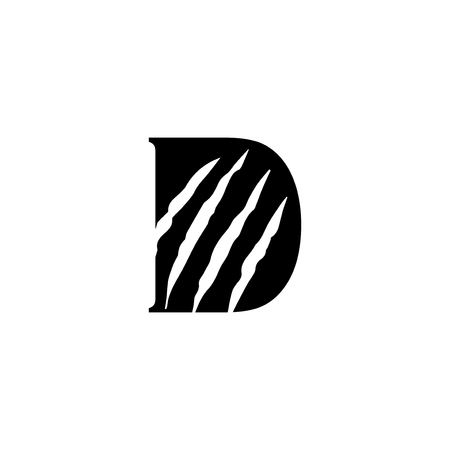 D Letter with scratch Logo Templateの写真素材