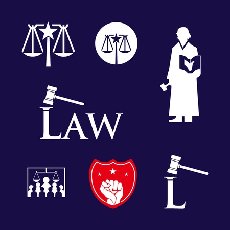 Law vector set design element. Corporate branding identity design template. Law vector collection. Vector illustrationのイラスト素材
