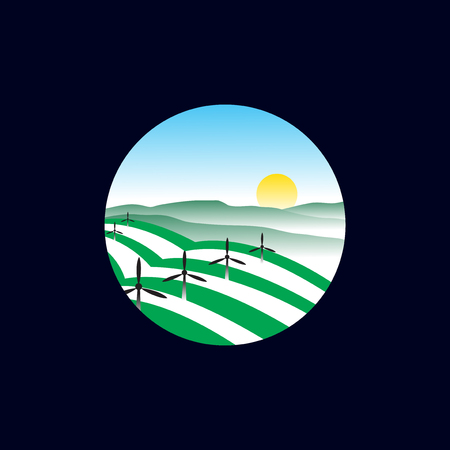 Vector logo design of agriculture plant and technology. Agriculture logo templateのイラスト素材