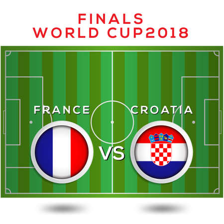 Soccer world championship France vs Croatia.のイラスト素材