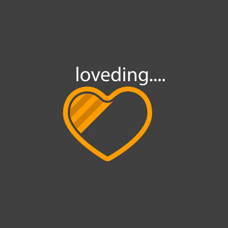 love vector progress loading bar, love loading icon, loading illustrationのイラスト素材