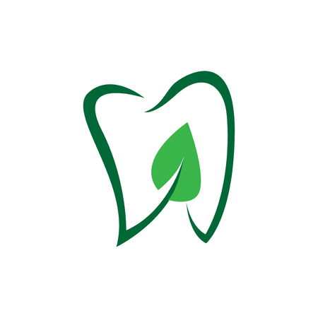 Dental leaf green logo vector templateのイラスト素材