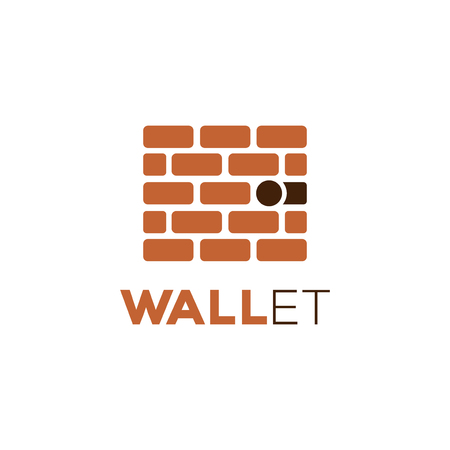 wall and wallet logo vector icon templateのイラスト素材
