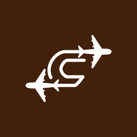 Line Airways C letter logo vector element. Initial Plane Travel logo Templateのイラスト素材