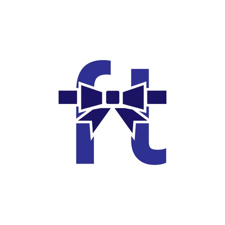 Ft initial letter with tape logo vector templateのイラスト素材