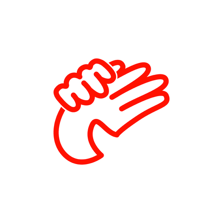handshake line art logo icon vectorのイラスト素材