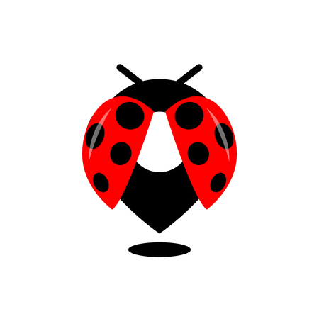 Ladybug pin location logo icon vectorのイラスト素材