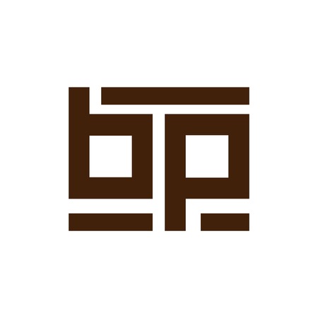 b p Initial Letter lowercase Linked logo icon vectorのイラスト素材