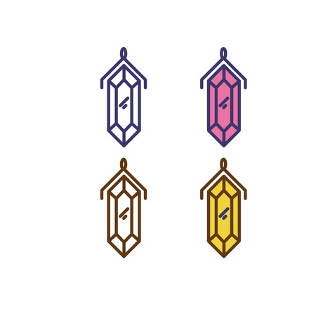 Jewelry diamond set logo line vector iconのイラスト素材