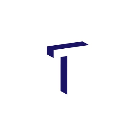 T Letter logo in negative space vector templateの写真素材