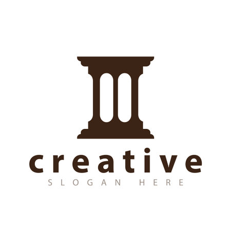 Pillar pole logo icon vectorのイラスト素材