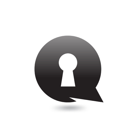 key with Circle Talk Logo icon vectorのイラスト素材