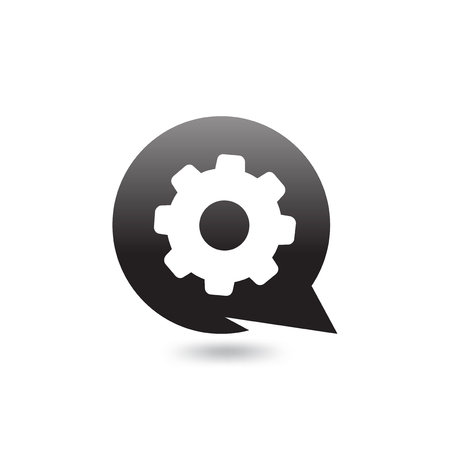 industry with Circle Talk Logo icon vectorのイラスト素材