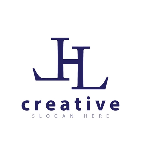 L H L Initial letter Logo vectorのイラスト素材