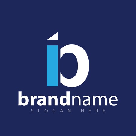 I b Initial letter logo icon vectorのイラスト素材