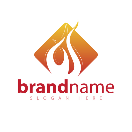 Flame Fire abstract logo icon vector templateのイラスト素材