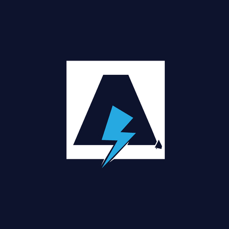 A Initial letter with lamp electric logo vectorのイラスト素材