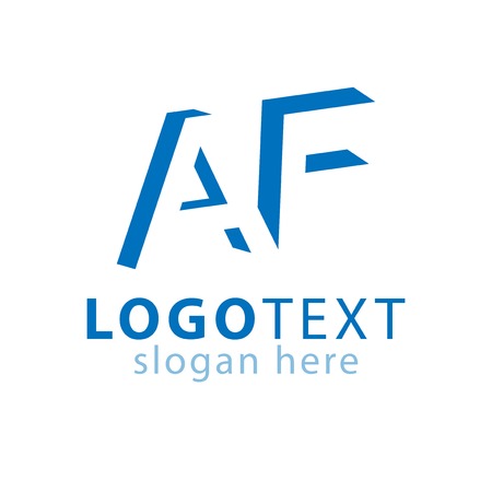 AF initial letter with negative space logo icon vector templateのイラスト素材