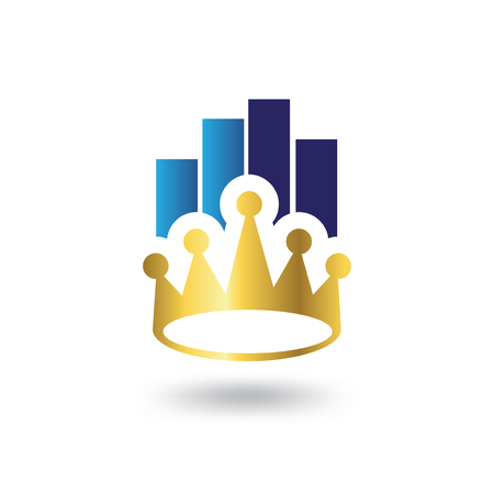Crown with graph logo icon vectorのイラスト素材