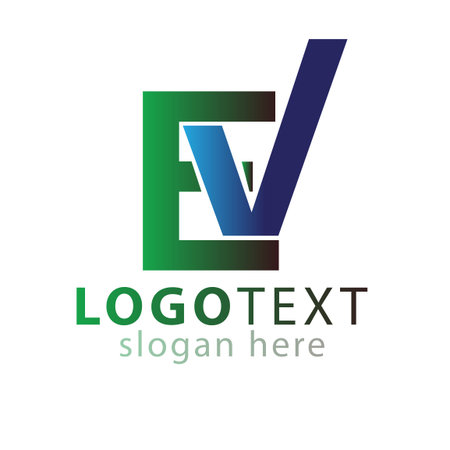 E V Initial letter logo icon vector templateのイラスト素材