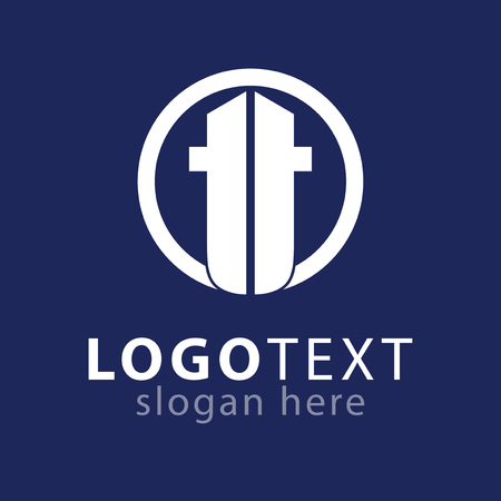 tt initial letter in circle logo icon vector templateのイラスト素材