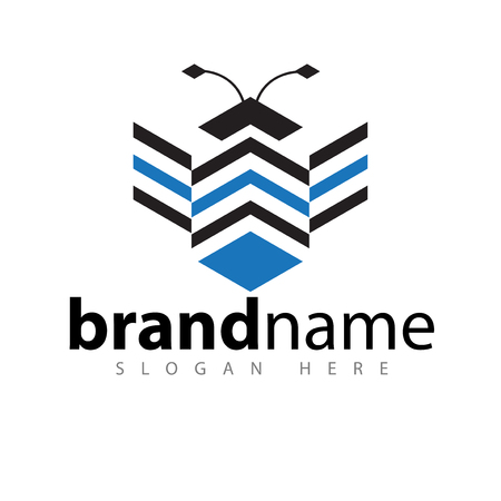 square bee abstract logo vector stock templateのイラスト素材
