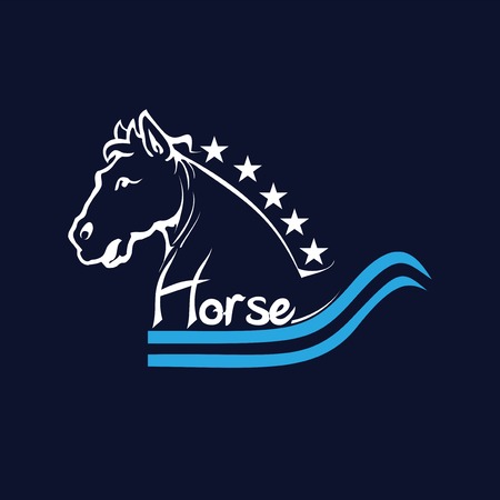 Horse text logotype vector templateのイラスト素材