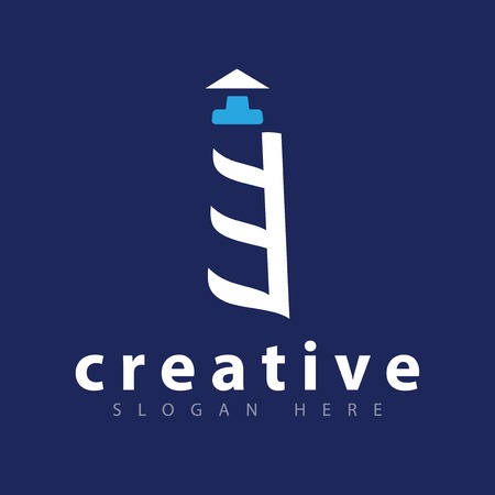 lighthouse logo icon vector templateのイラスト素材