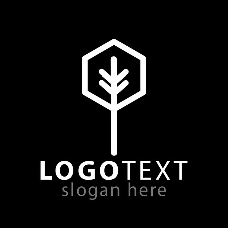 tree line art icon vector templateのイラスト素材