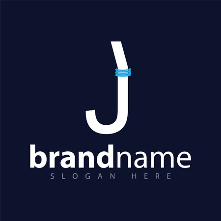 J letter straw icon vector templateのイラスト素材
